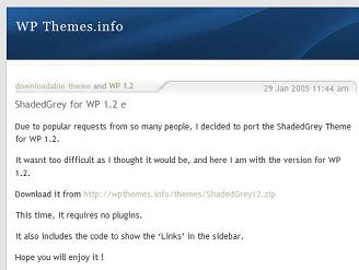 ShadedGrey for WP 1.2 Screenshot